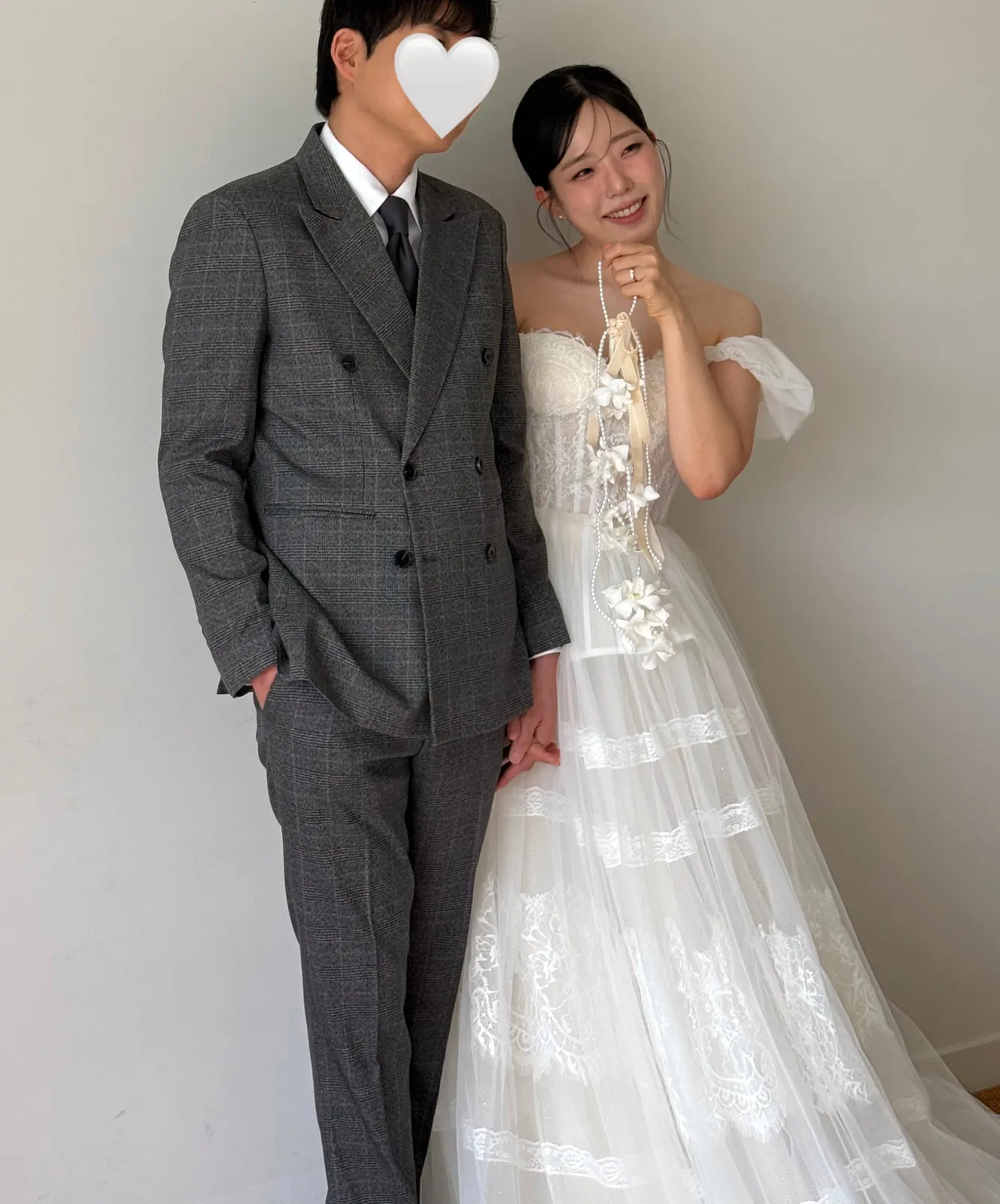화이트 호접 드롭 촬영부케